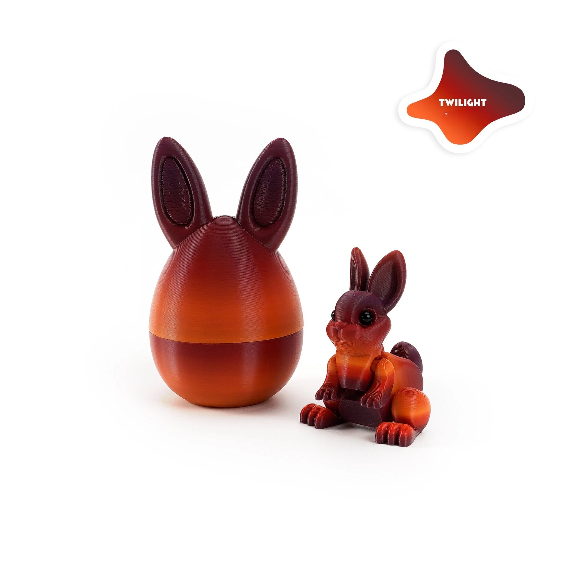 3D Printed Rabbit Eggs Ornament Animal Model Easter Rabbit Home Desktop Ornament Happy Easter Gift for Kids