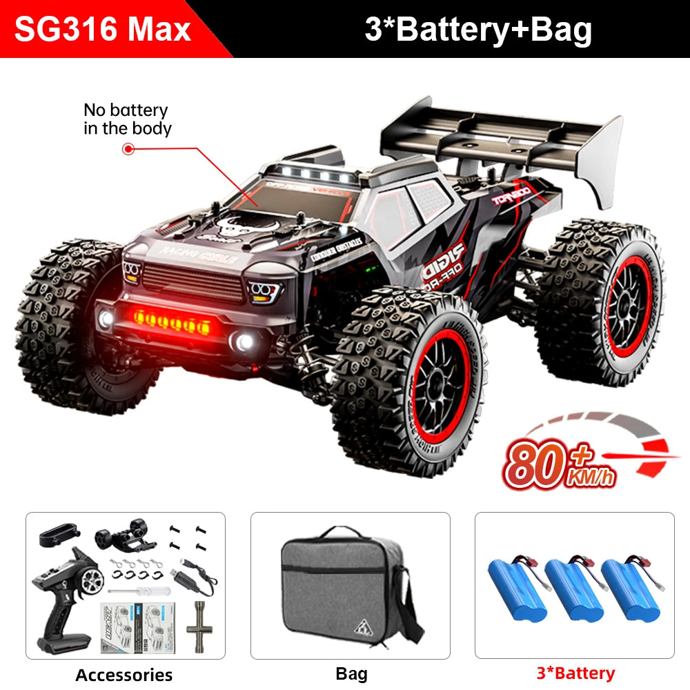 SG116 MAX 1:16 High Speed Drift Racing Car 80KM/H Brushless Motor 4WD SG316 MAX RC Off Road Car Monster Trucks