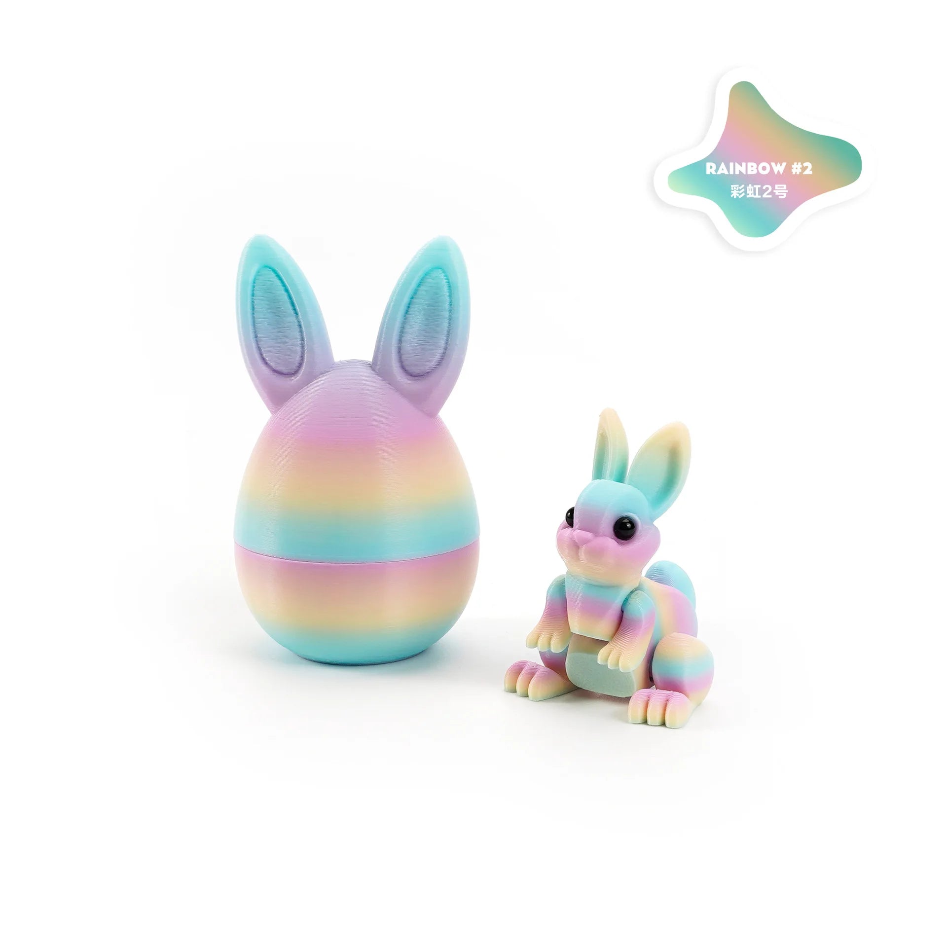 3D Printed Rabbit Eggs Ornament Animal Model Easter Rabbit Home Desktop Ornament Happy Easter Gift for Kids