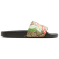 Designer Slippers Fashion Flat Slides Mens Womens claquettes Rubber Slide Sandal Black White Blooms Floral Flat Gear