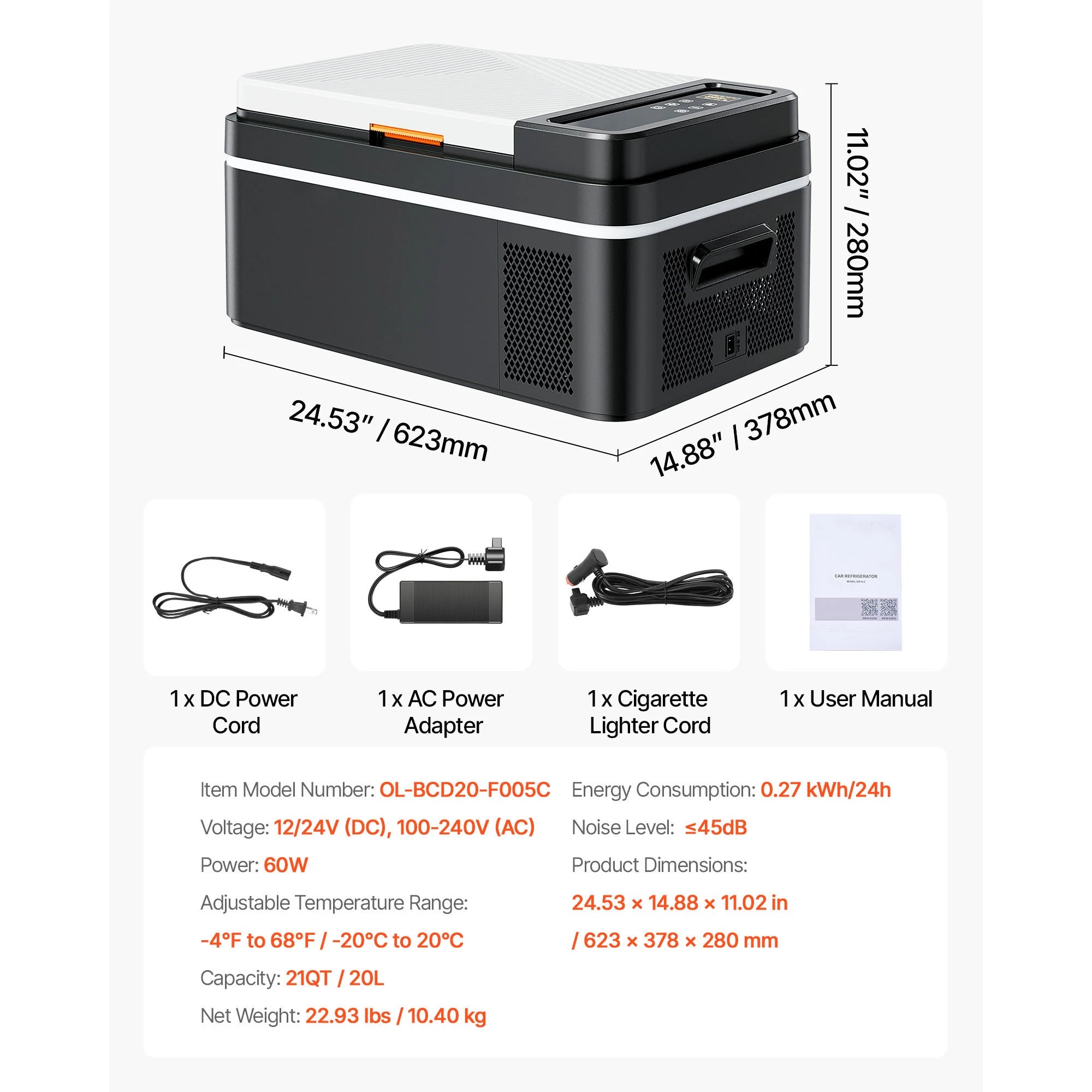 20L 22L 35L 45L 55L Car Refrigerator Mini Fridge Freezer Portable Compressor Cooler DC 110-240V Ice Box for Camping