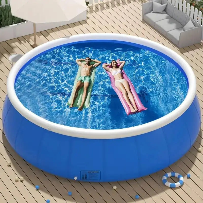 Inflatable Swimming Pool - 366x76 Butterfly Design Coil Mesh Pool for Outdoor Fun and Relaxation
