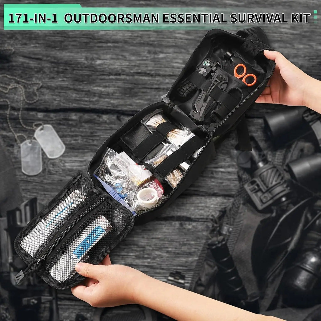 171PCS Survival First Aid Kit with Emergency Tent, Gear