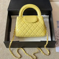 Veal k Leather Designer  Shoulder Bag Leather Ribbed Gold Hardware Metal Turn Lock