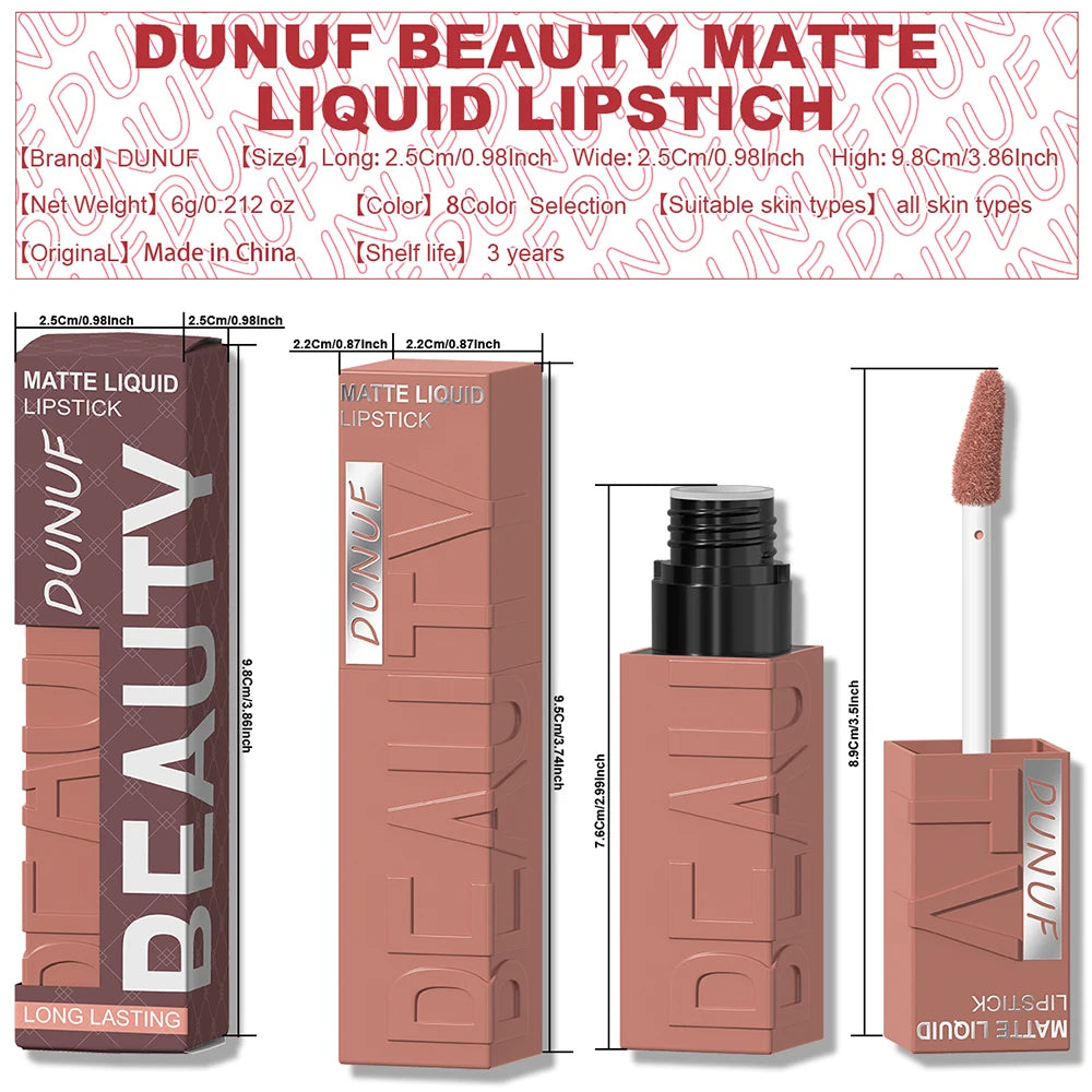 Matte Velvet Lipstick Lip Gloss Waterproof Smooth Long-Lasting