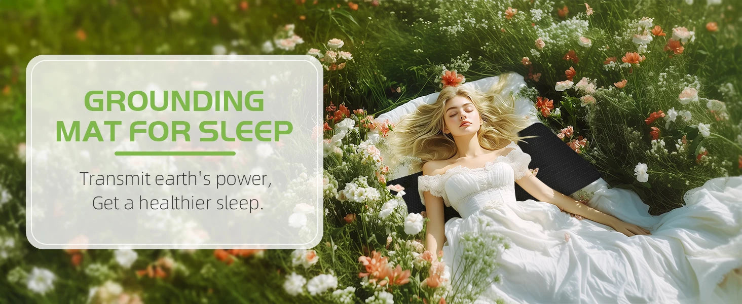 Grounding Mat for Bed Improved Sleep, Reduced Anxiety, Pain, Inflammation, Headache Relief, Balance. Grounded Therapy