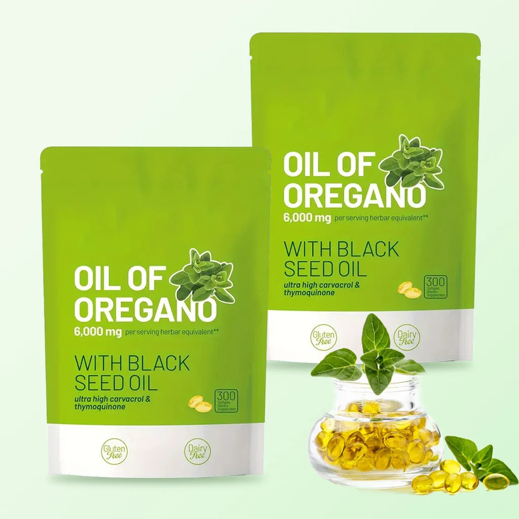 Oil Of Oregano with Black Seed Oil - Natural Antioxidants for Fitness Nutritional Support - Highly Effective