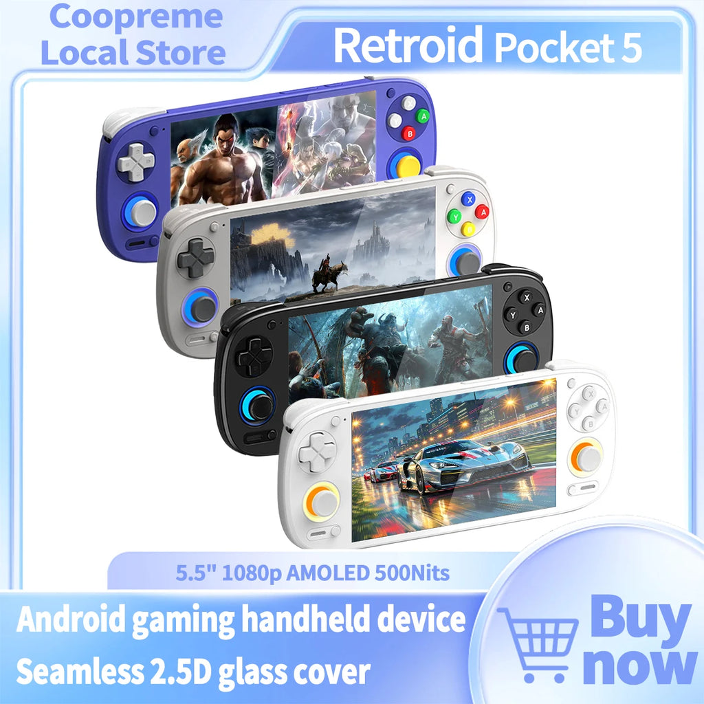 Handheld Game Console 5.5'' Screen Android13 Joystick Lighting Effect Active Cooling Video Games