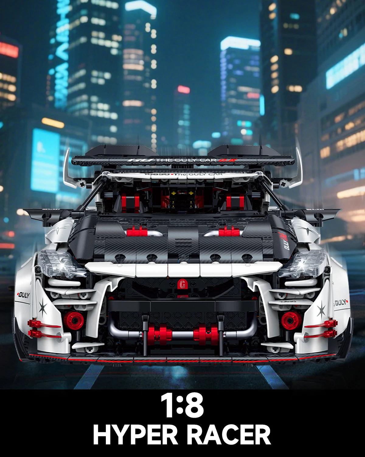 1:8 Scale Technical Racing Car Building Set - 3939PCS Model Kit for Boys & Adults Collectible Birthday Gift
