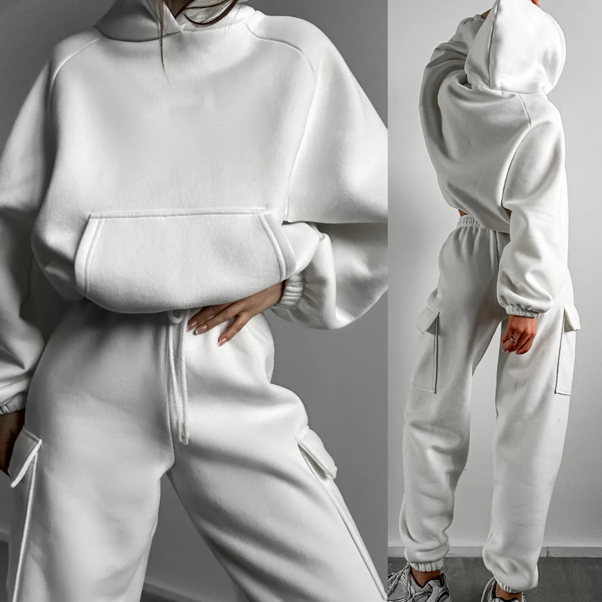 Sweatsuit Spring Outfits Women Sport Suit Zip Up Hoodie Jacket