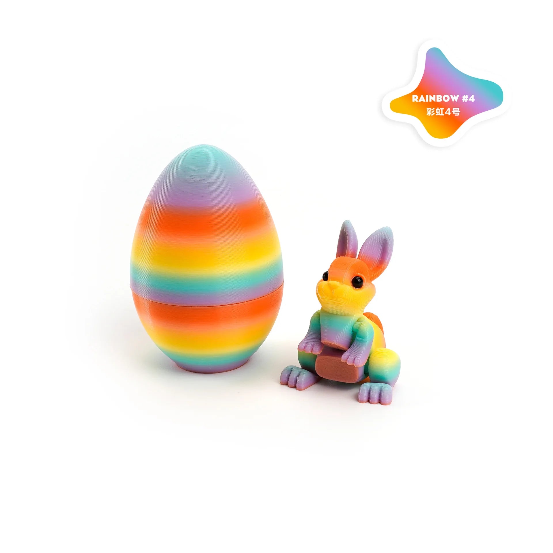 3D Printed Rabbit Eggs Ornament Animal Model Easter Rabbit Home Desktop Ornament Happy Easter Gift for Kids