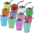 3 oz Mini Tumbler Shot Glass with Straw and Lid, 12 Pcs
