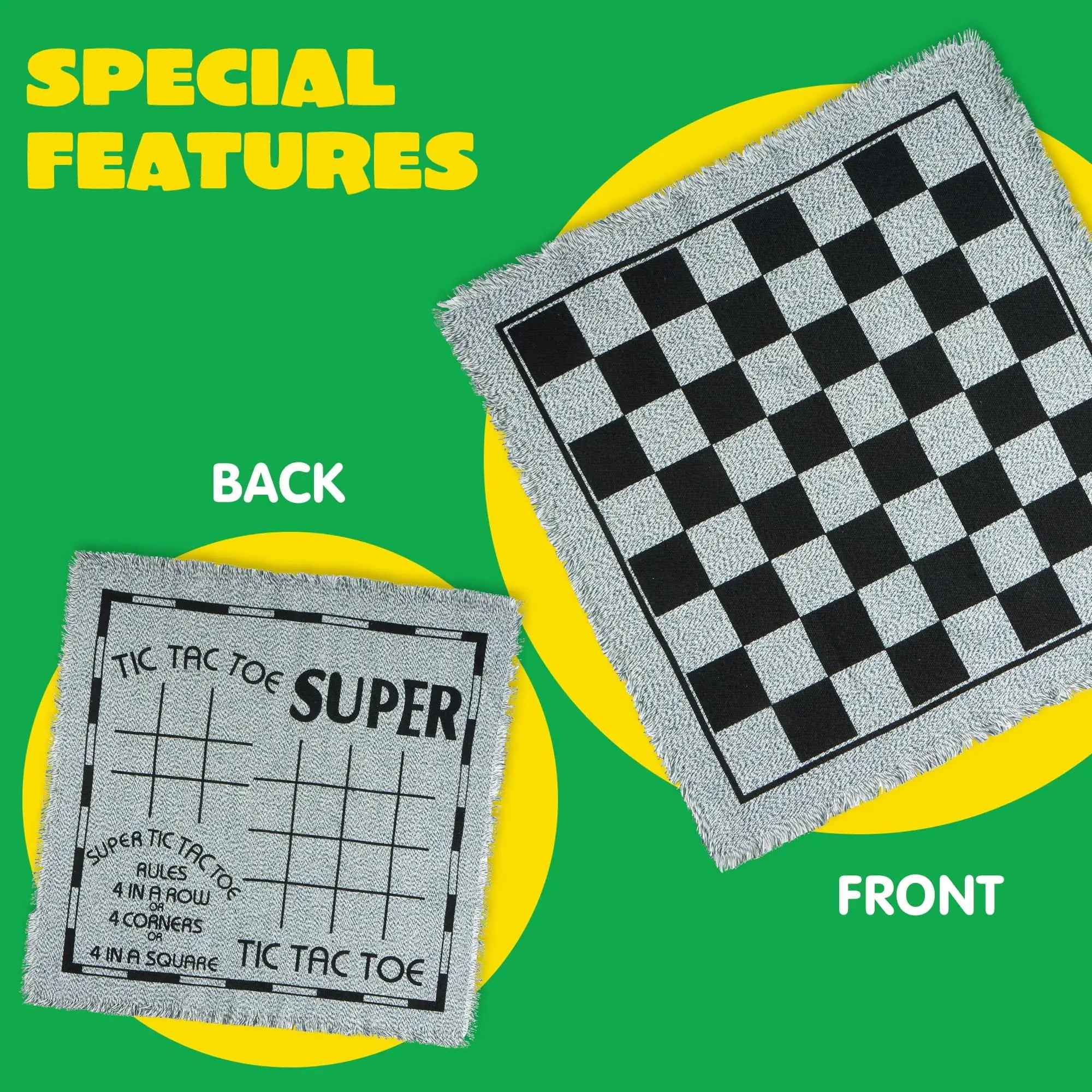 3-in-1 Vintage Giant Checkers Tic Tac Toe Game