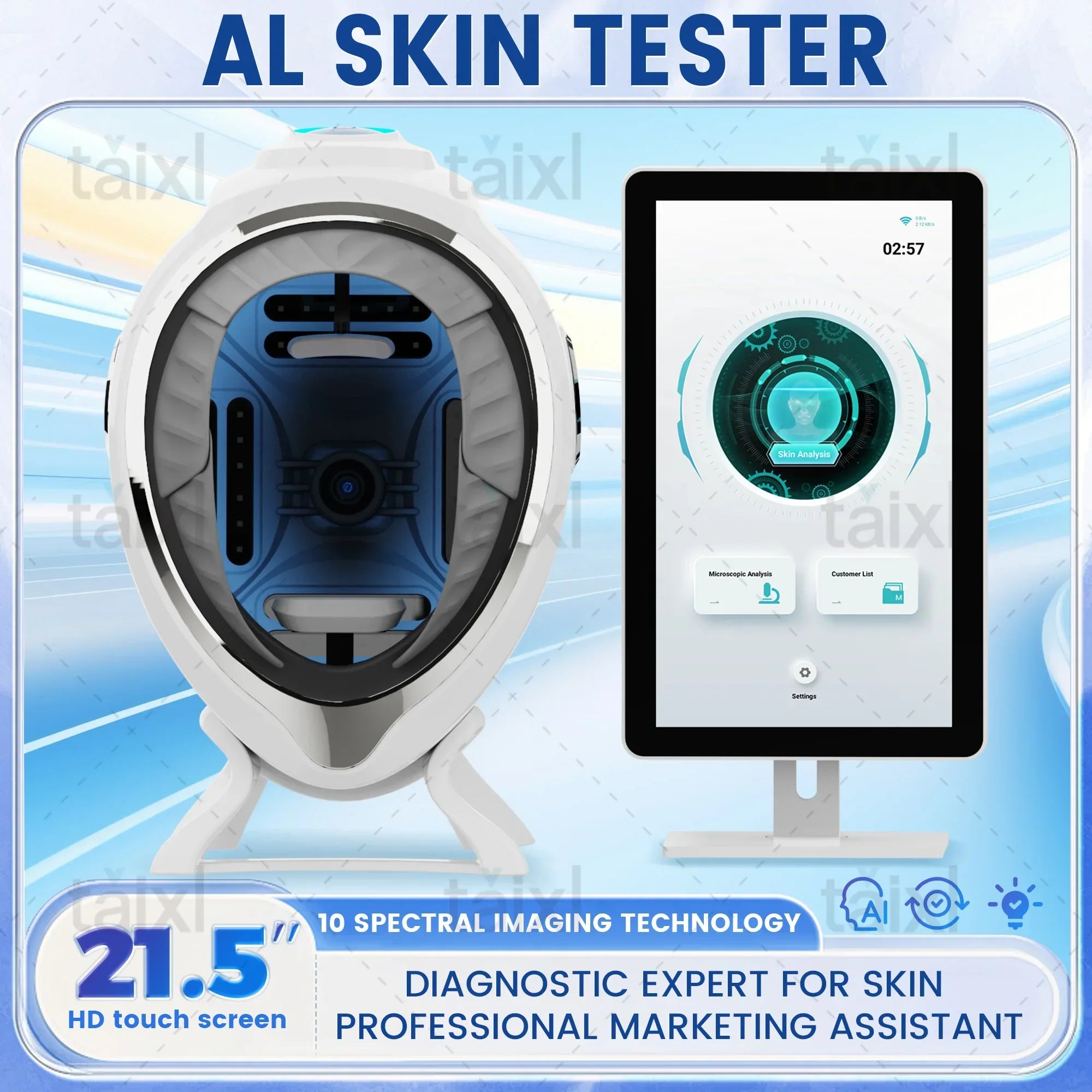 3D Skin Scanner Care Facial Analyzer Monitor Machine
