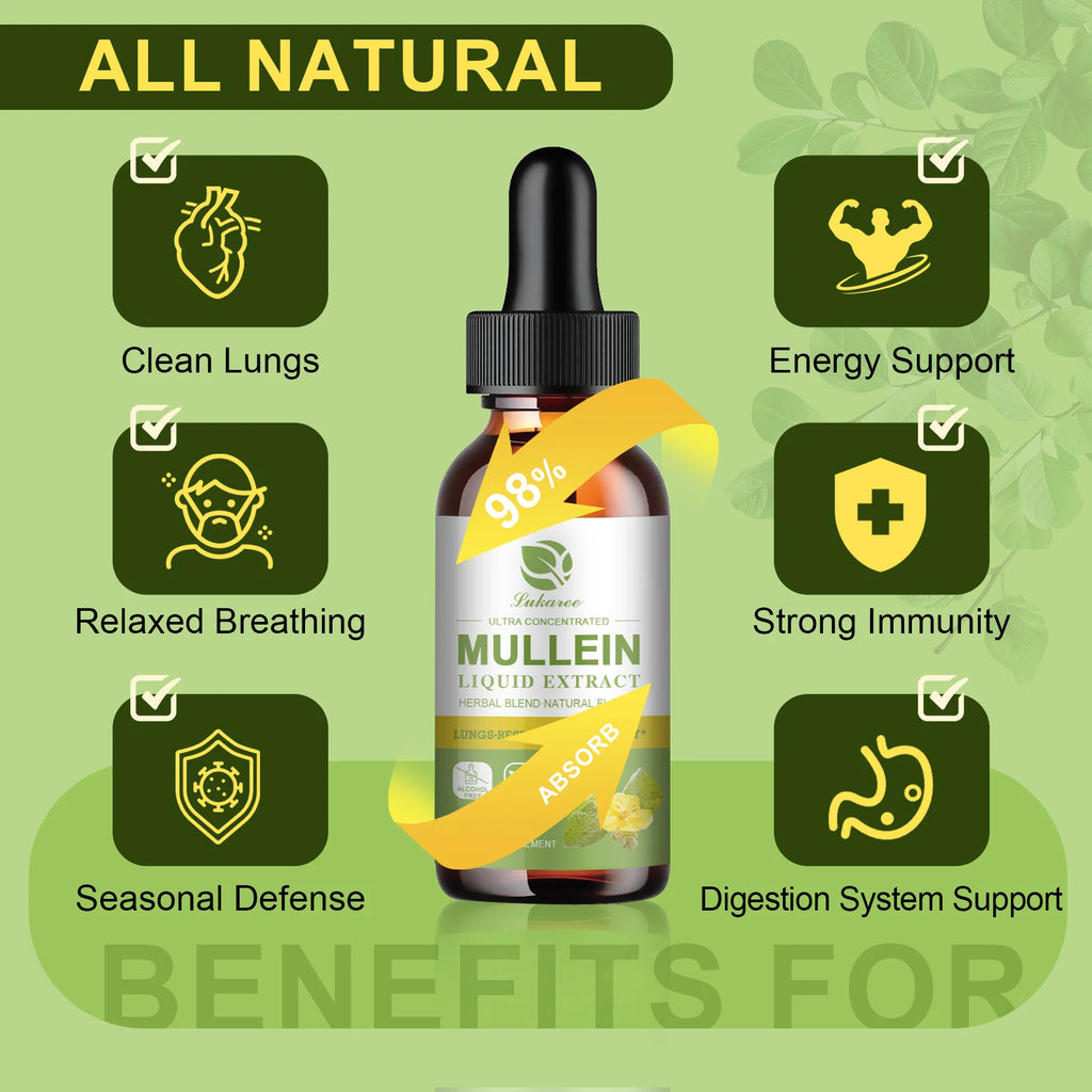 Mullein Drops Suitable For Lung, Lung Detoxification And Cleansing, Vegetarian