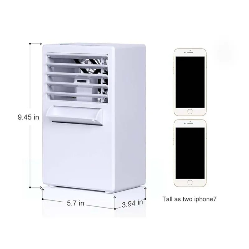 Mini Portable Air Conditioner Fan, 3-in-1 Table Personal Space Cooler Misting Humidifier Purifier