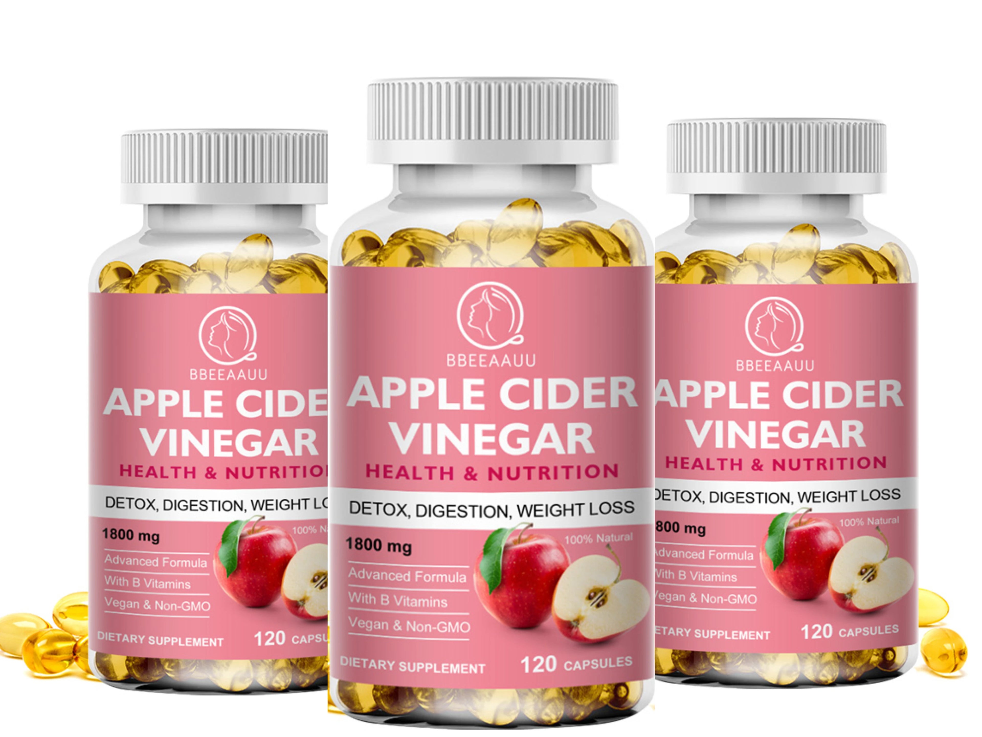 Apple Cider Vinegar Capsules Weight Management Detox Relieve Bloating and Constipation Weight Loss Slimming Products