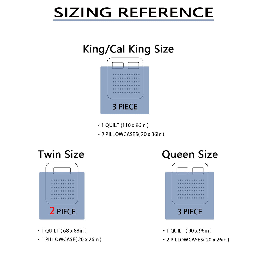Boho Printed Quilt Set, Cal King, Durable, Breathable and Unique Summer Bedding Set, Including 1 Quilt, 1/2 Pillowcase