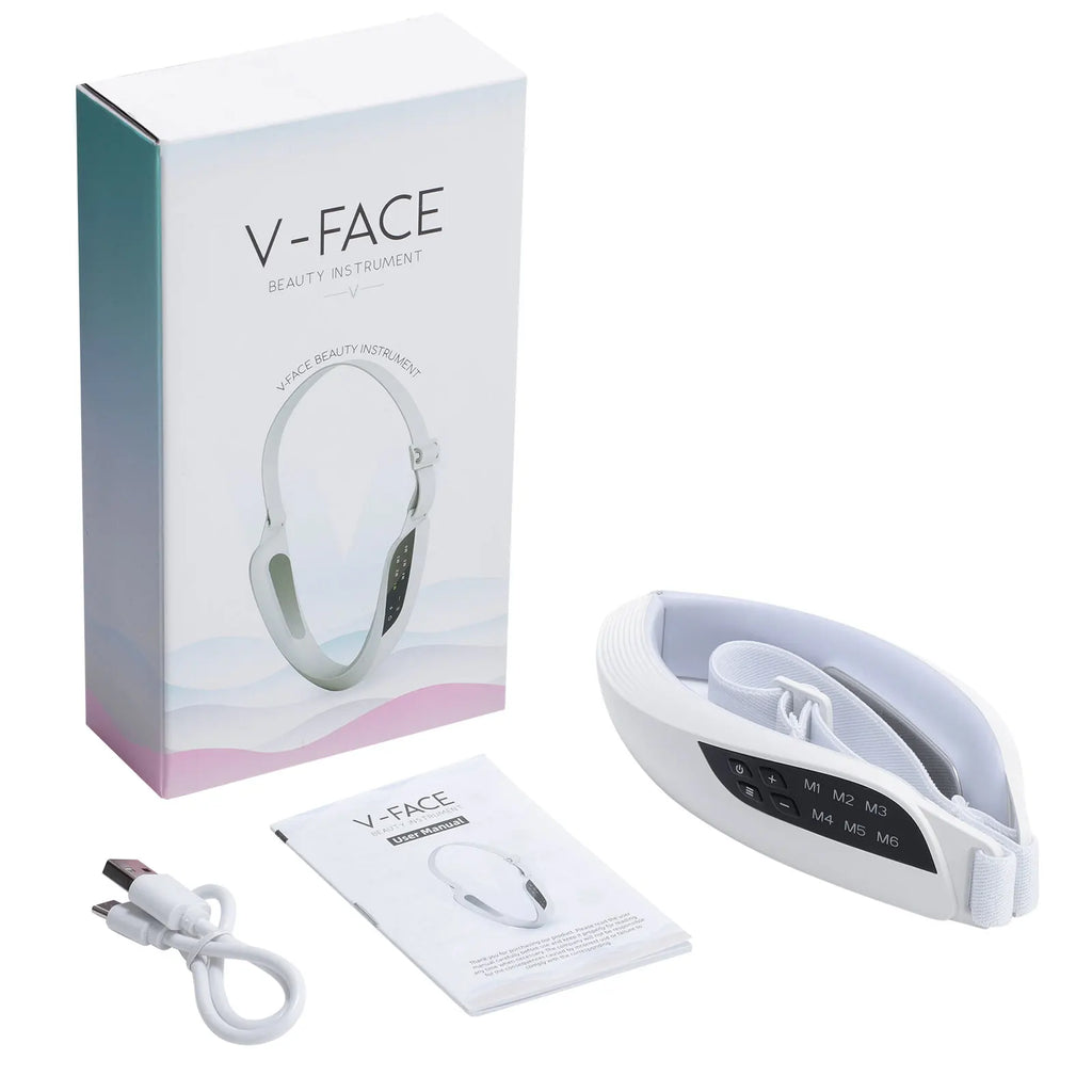 Electric V Face Lifting Beauty Device 6 Modes 8 Levels EMS Micro-current Firming Facial Massager