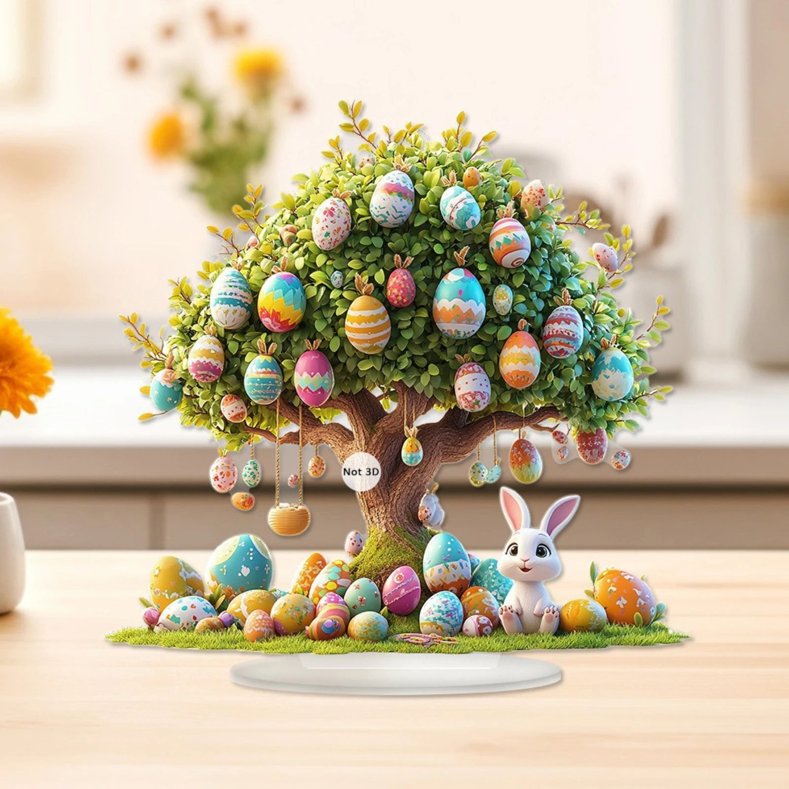 Easter Table Decor 2D Acrylic Colorful Ornament Spring Home Decoration