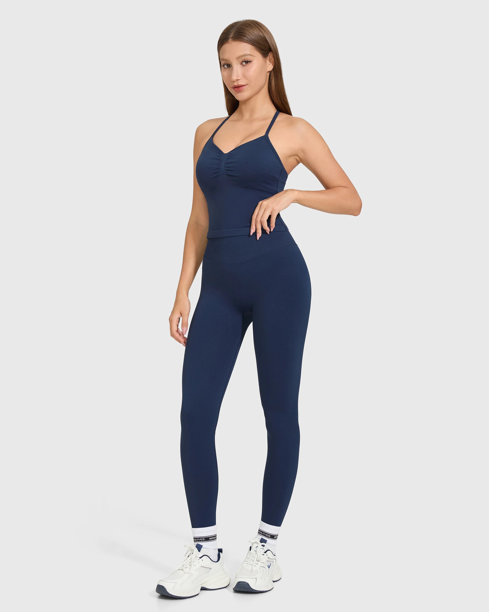 Women's Yoga Set 2 Piece High Waist Yoga Leggings Sleeveless Sports Bra Activewear Workout