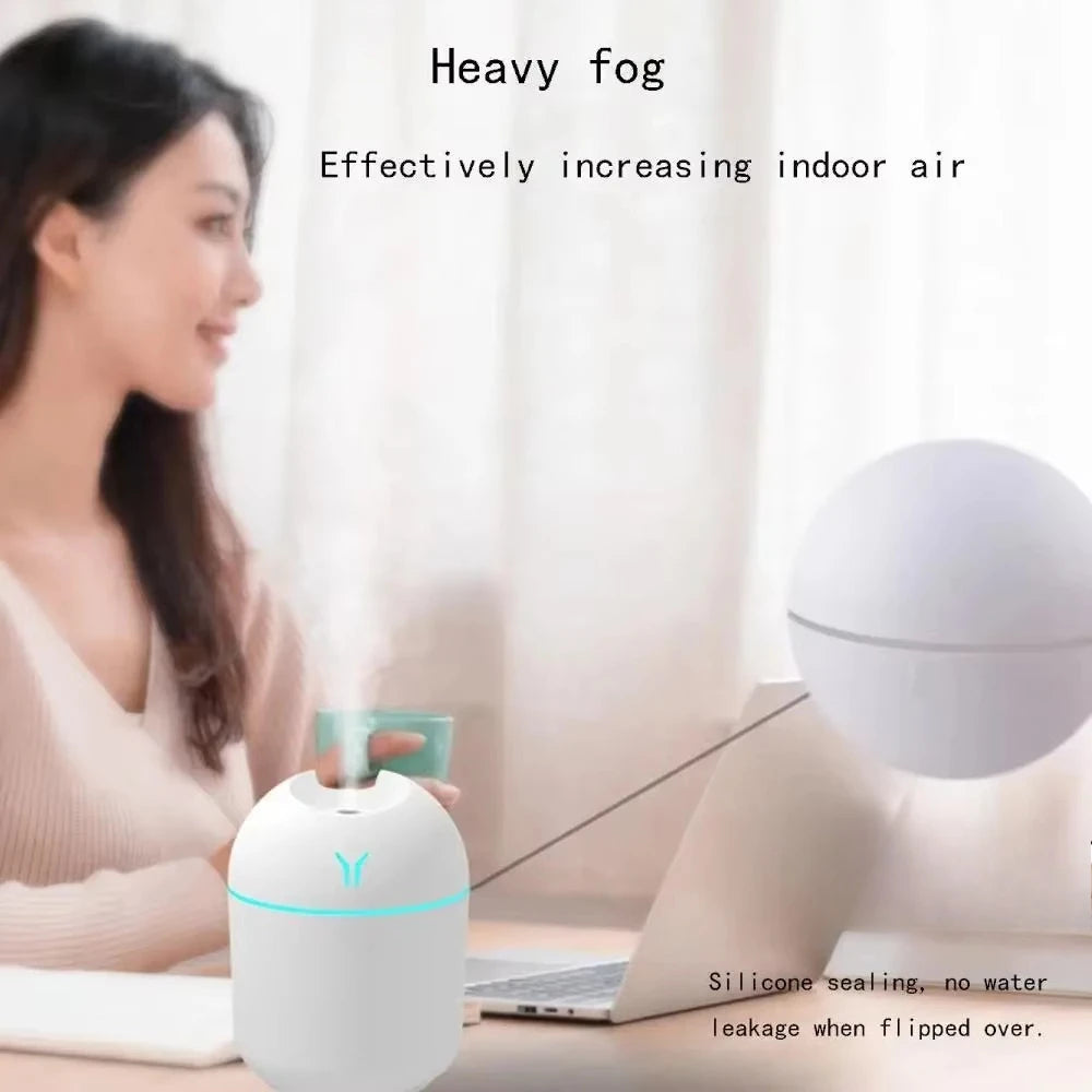 Portable USB Mini Humidifier & Essential Oil Diffuser - 2-in-1 Ultrasonic Air Vaporizer