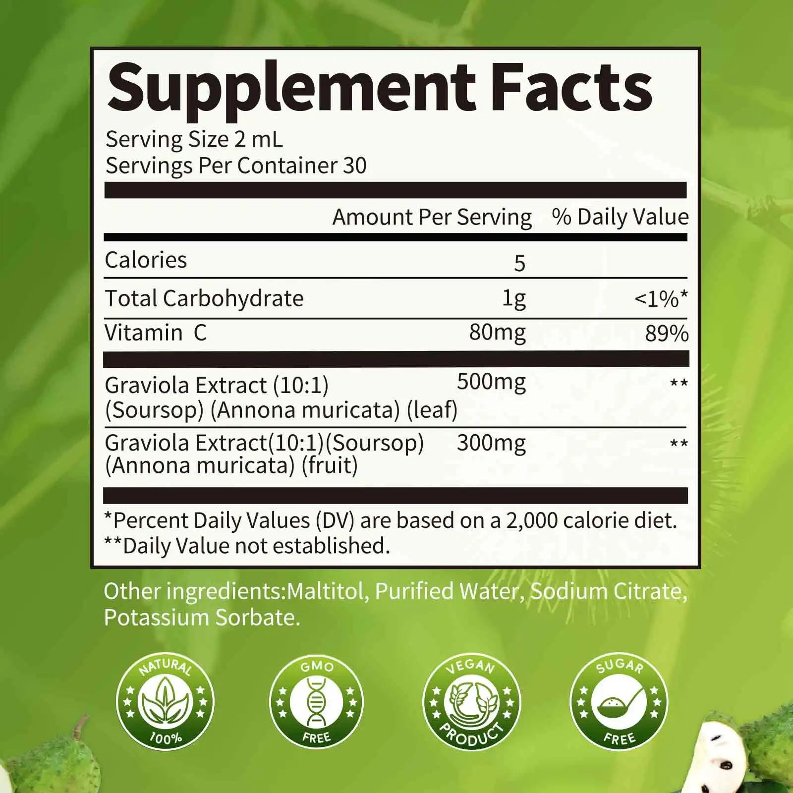 Soursop Graviola Liquid Drop for Cell Support & Regeneration, Immune System and Gut Health Support, Soursop Bitters Liquid