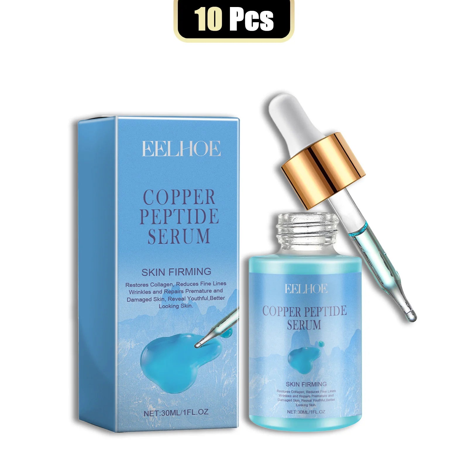 Copper Peptide Facial Serum Moisturizing Firming Face Skin Increase Elasticity Anti Wrinkle Lines