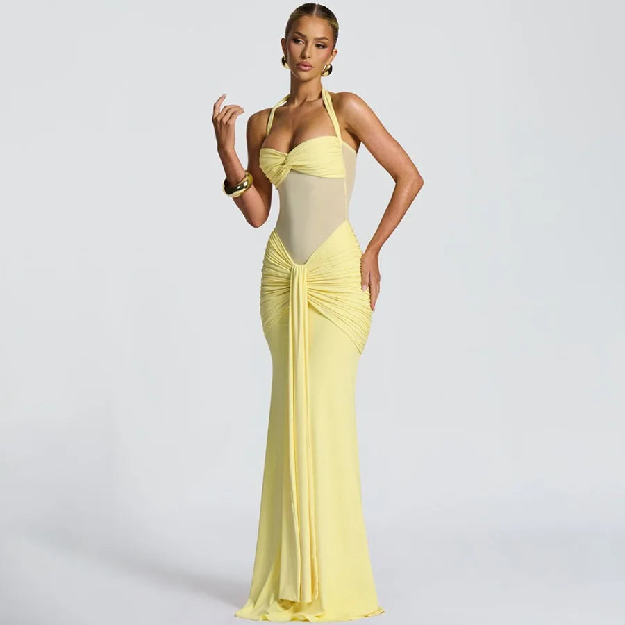 Europe and America 2026 new women's clothing temperament pleated streamer evening dress