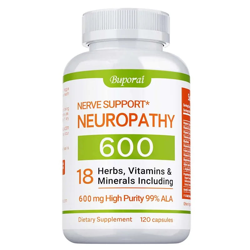 Neuropathy Support Supplement 600mg - Supports The Nervous System, Relieves Stress, Promotes Brain Function