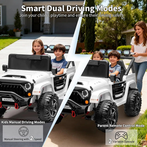 2 Seater , 24V Electric Toys w/Remote Control,4 Powerful Motors, 4WD/2WD, 3 Speeds, Led Lights, Bluetooth,