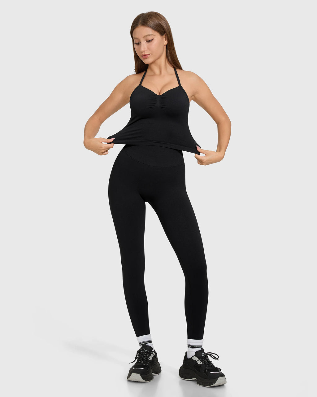 Women's Yoga Set 2 Piece High Waist Yoga Leggings Sleeveless Sports Bra Activewear Workout