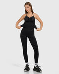 Women's Yoga Set 2 Piece High Waist Yoga Leggings Sleeveless Sports Bra Activewear Workout