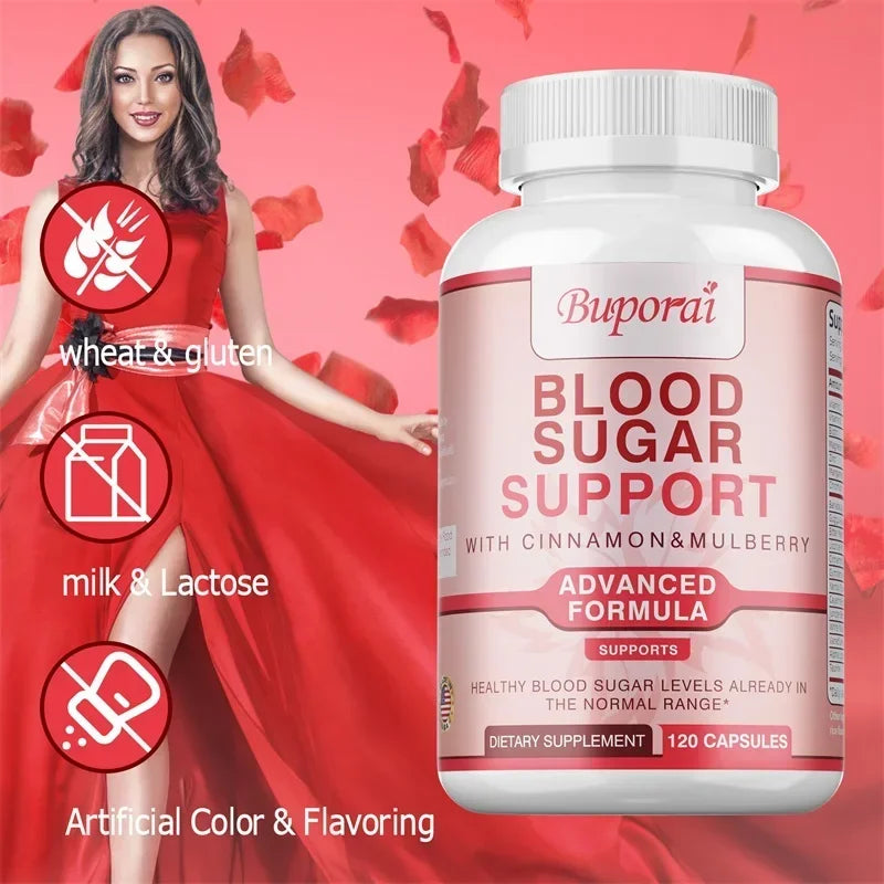 Blood Sugar Support - Glucose Balance - Weight Management,Alpha Lipoic Acid, Cinnamon, Heart Health - 120 Capsules ﻿