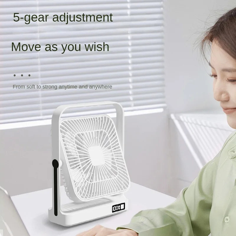 New desktop wall mounted fan, 3600mAh USB ultra long endurance rechargeable battery