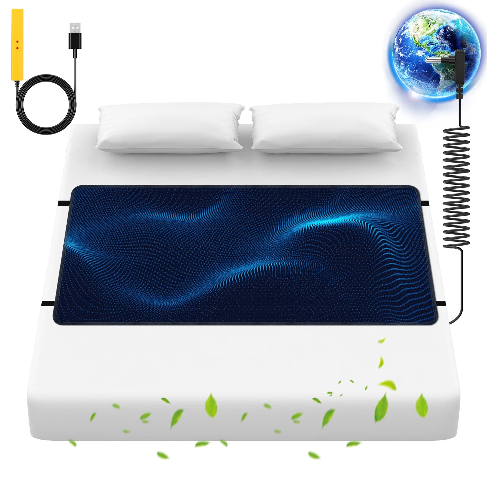 Grounding Mat for Bed Improved Sleep, Reduced Anxiety, Pain, Inflammation, Headache Relief, Balance. Grounded Therapy