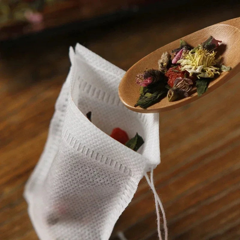 600/50PCS Disposable Tea Filter Bags Non-woven Fabric Teabags With String Kitchen Teaware Coffee Loose Tea Spice Bag