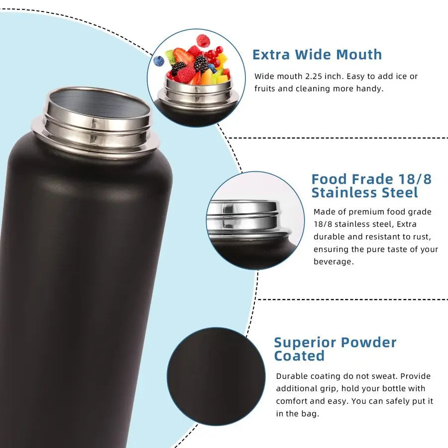 32oz Insulated Water Bottles Bulk 8 Pack with Straw Lid amp Spout Lid