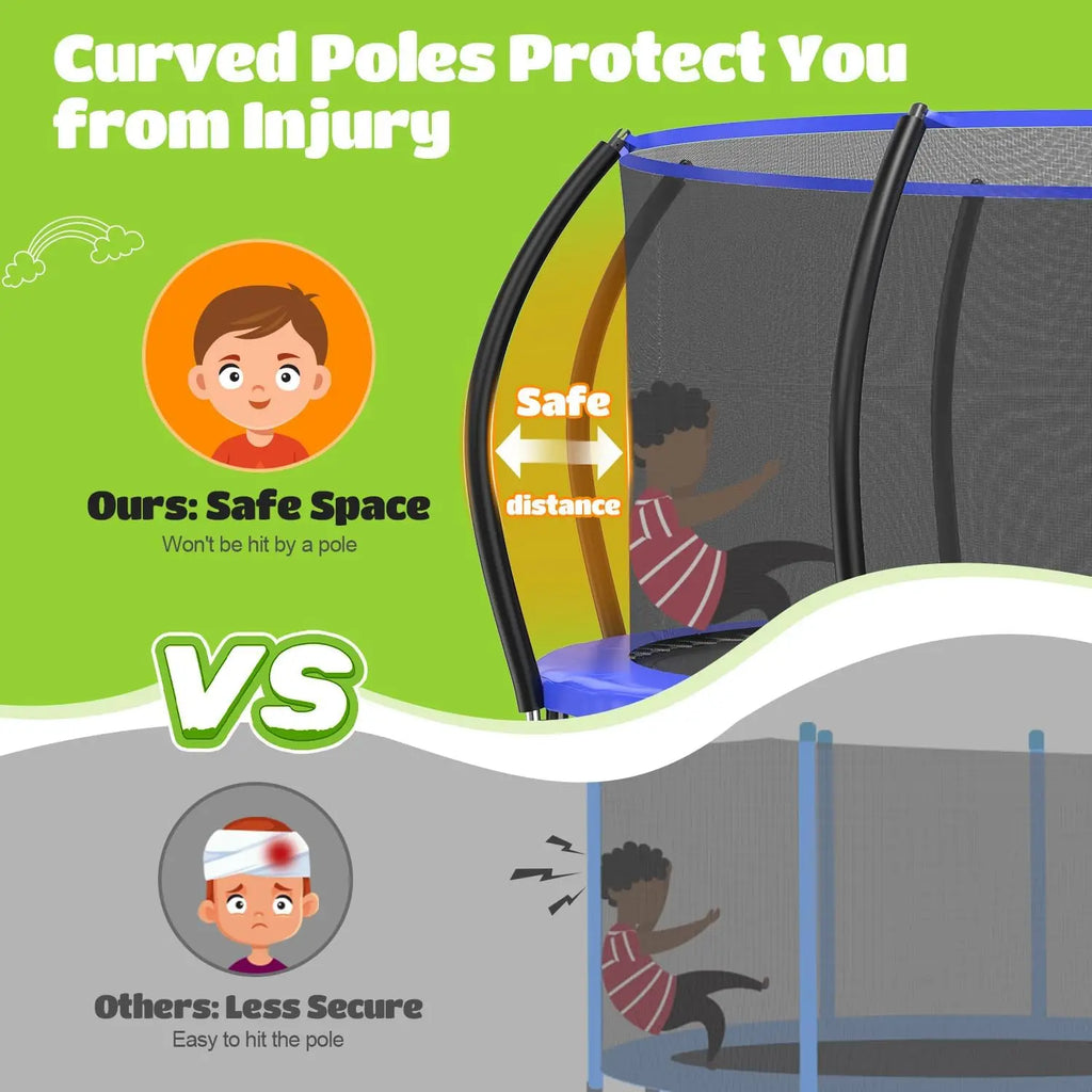 Trampoline, 1200LBS Weight Capacity Outdoor Trampoline 16 15 14 12 10 8FT Yard Trampolines for Kids Adults