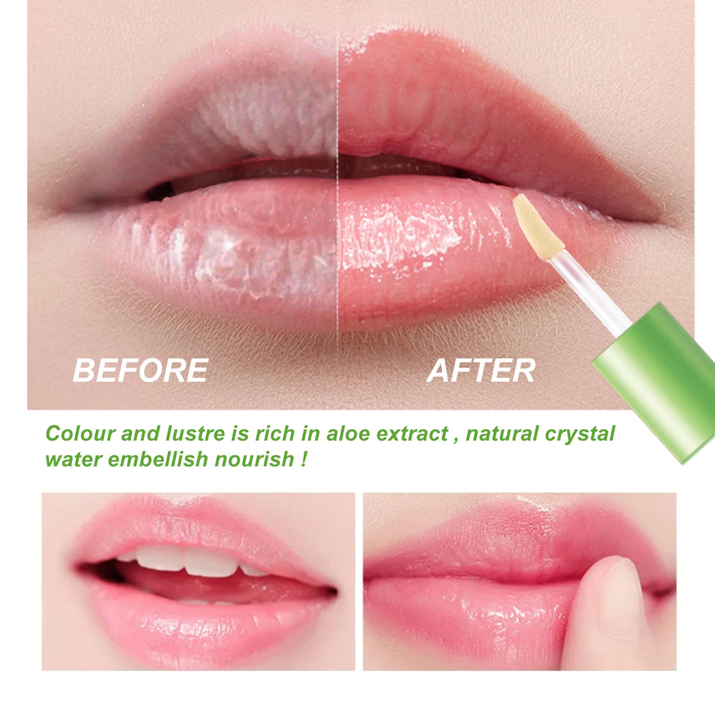 Lip gloss Moisturizing Natural Aloe Essence Lip Gloss Color Portable Waterproof Long Lasting Lips Care Lipstick