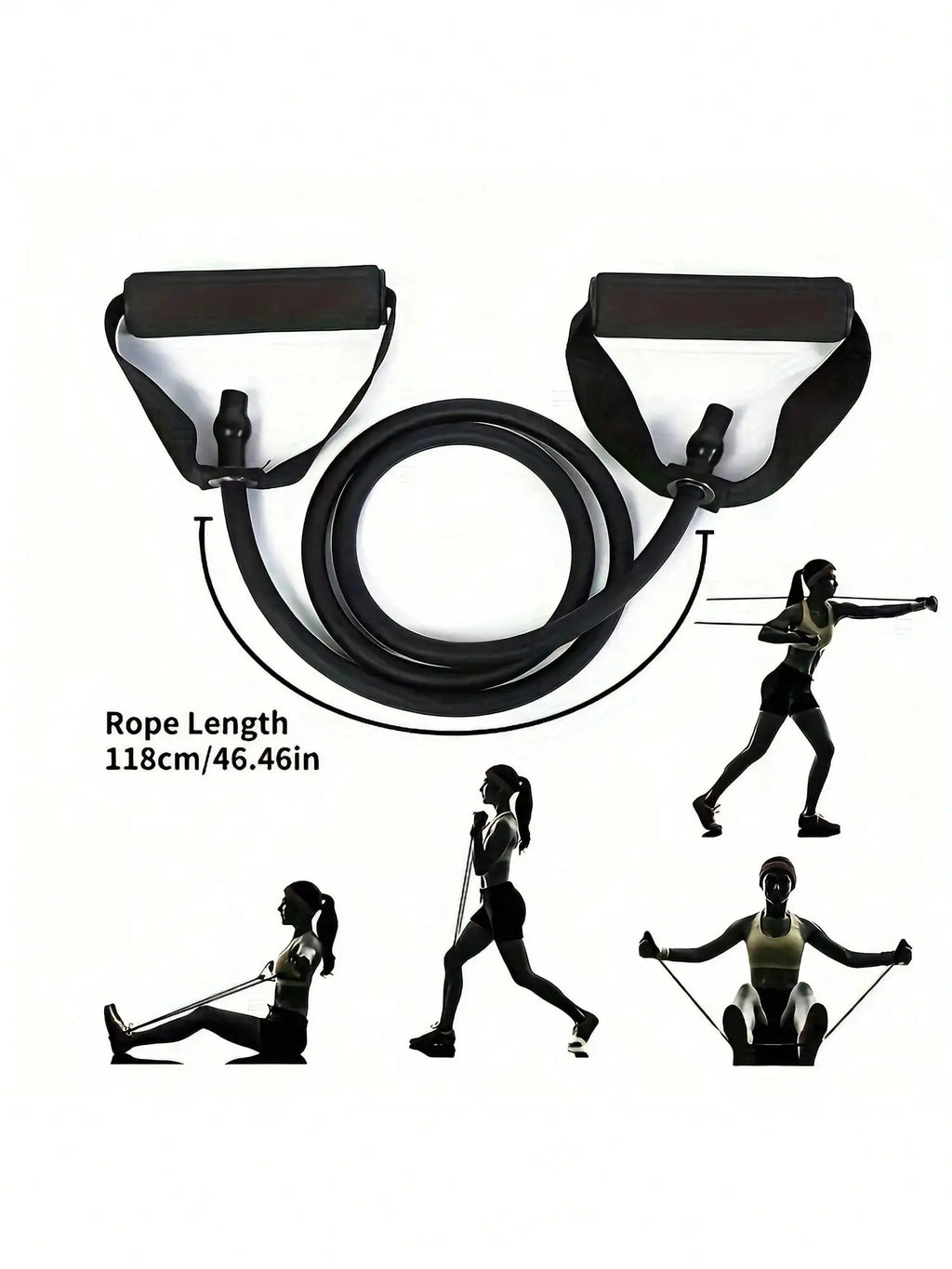 Adjustable Resistance Band with Handles for Home Workouts