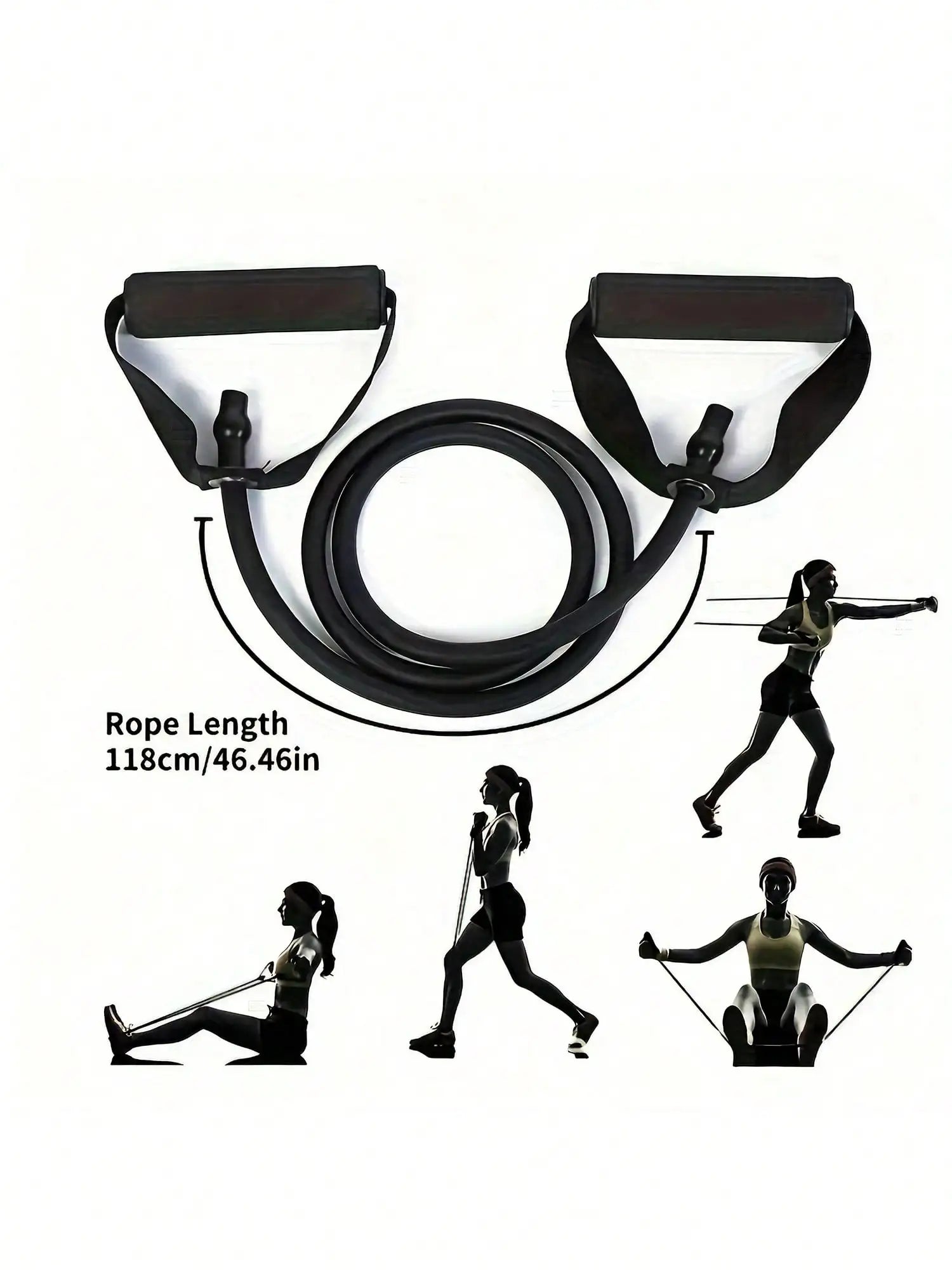 Adjustable Resistance Band with Handles for Home Workouts