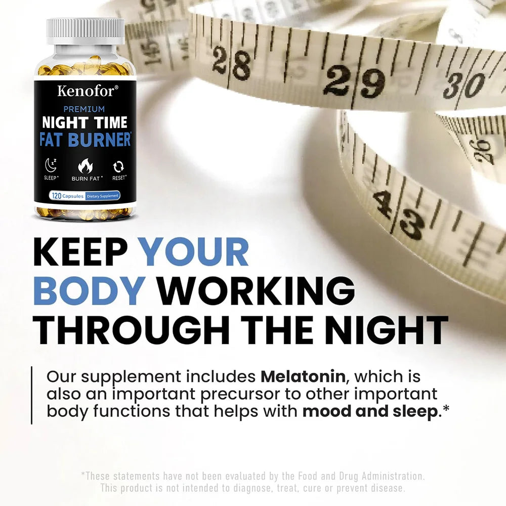 Nighttime Fat Burner Supplement - for Weight Loss, Boost Metabolism, Suppress Appetite Diet