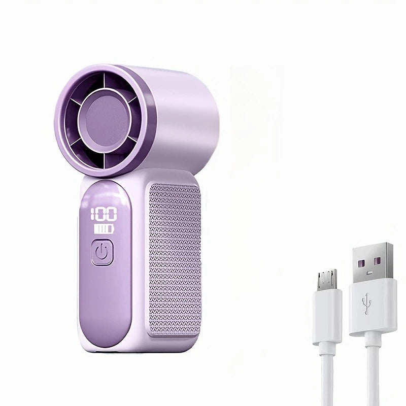 High-Speed Mini Handheld Small Fan, 100-Speed Small Wind Cannon USB Charging Battery Life Turbine