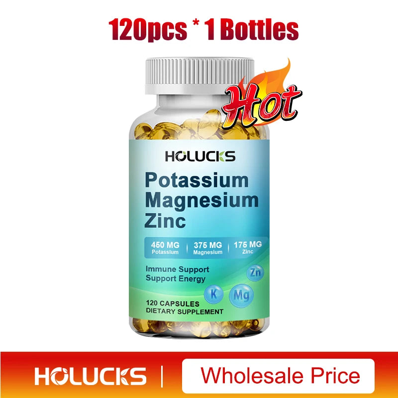 Potassium Magnesium Supplement 1000mg, Relieve Leg Cramps, Improve Muscle, Bone and Heart Health, Regulate Sleep