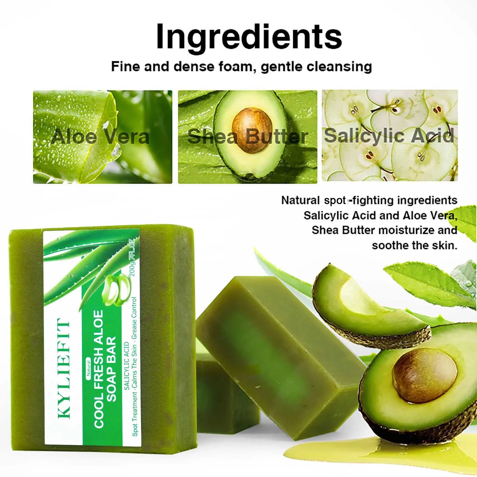 Aloe Brightening Soap Bar, 200g