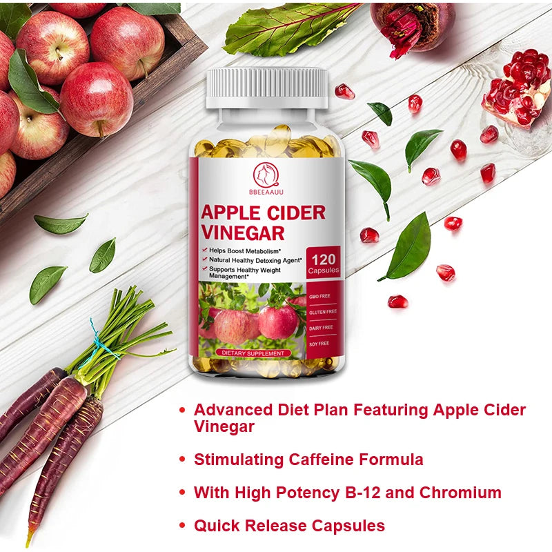 Apple Cider Vinegar Capsules for Male and Female Fat Burners and Appetite suppressants Support Weight and Gut Health
