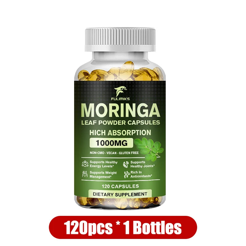 Pure Moringa Leaf Powder Supplement Energy, Metabolism and Immune Support,Weight Management, Non-GMO