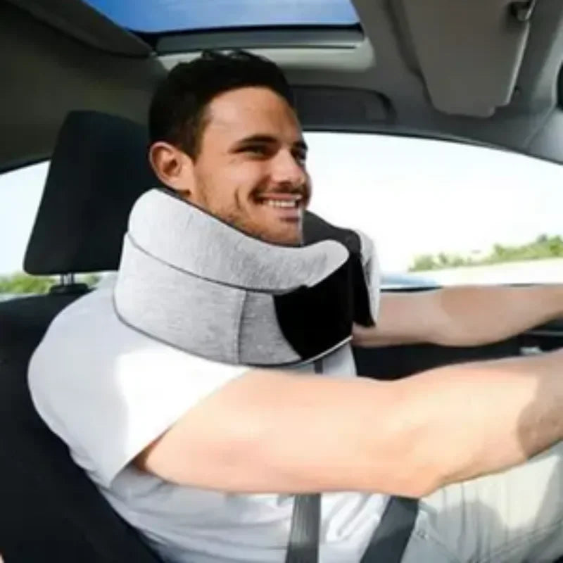 Travel Neck Pillow Car Neck Memory Foam Pillow U-Shaped Portable Auto Headrest Pillow Adjustable Traveling