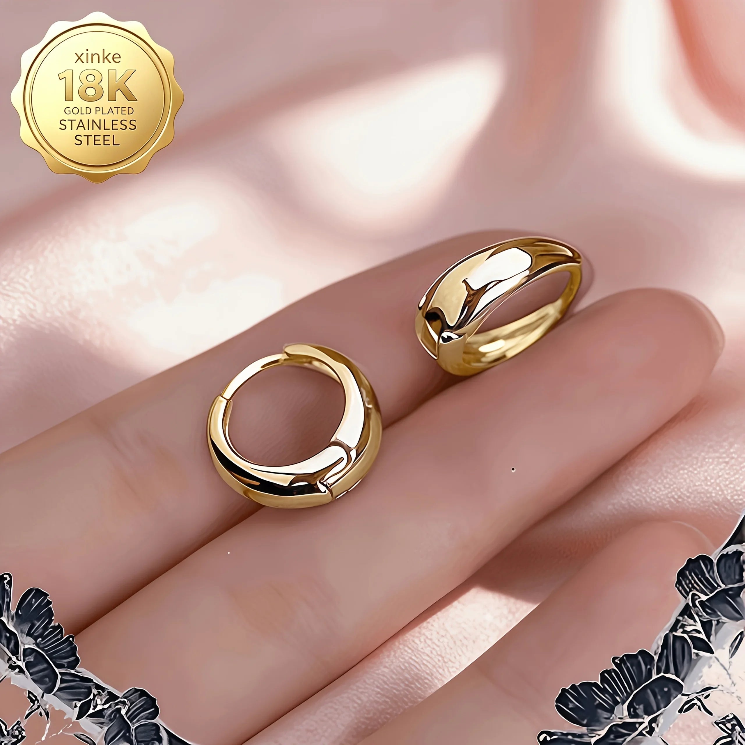 316 Stainless Steel Earrings - 18K Golden Plated - Anti-Oxidation - Hypoallergenic Elegant And Exquisite Earrings - Versatile